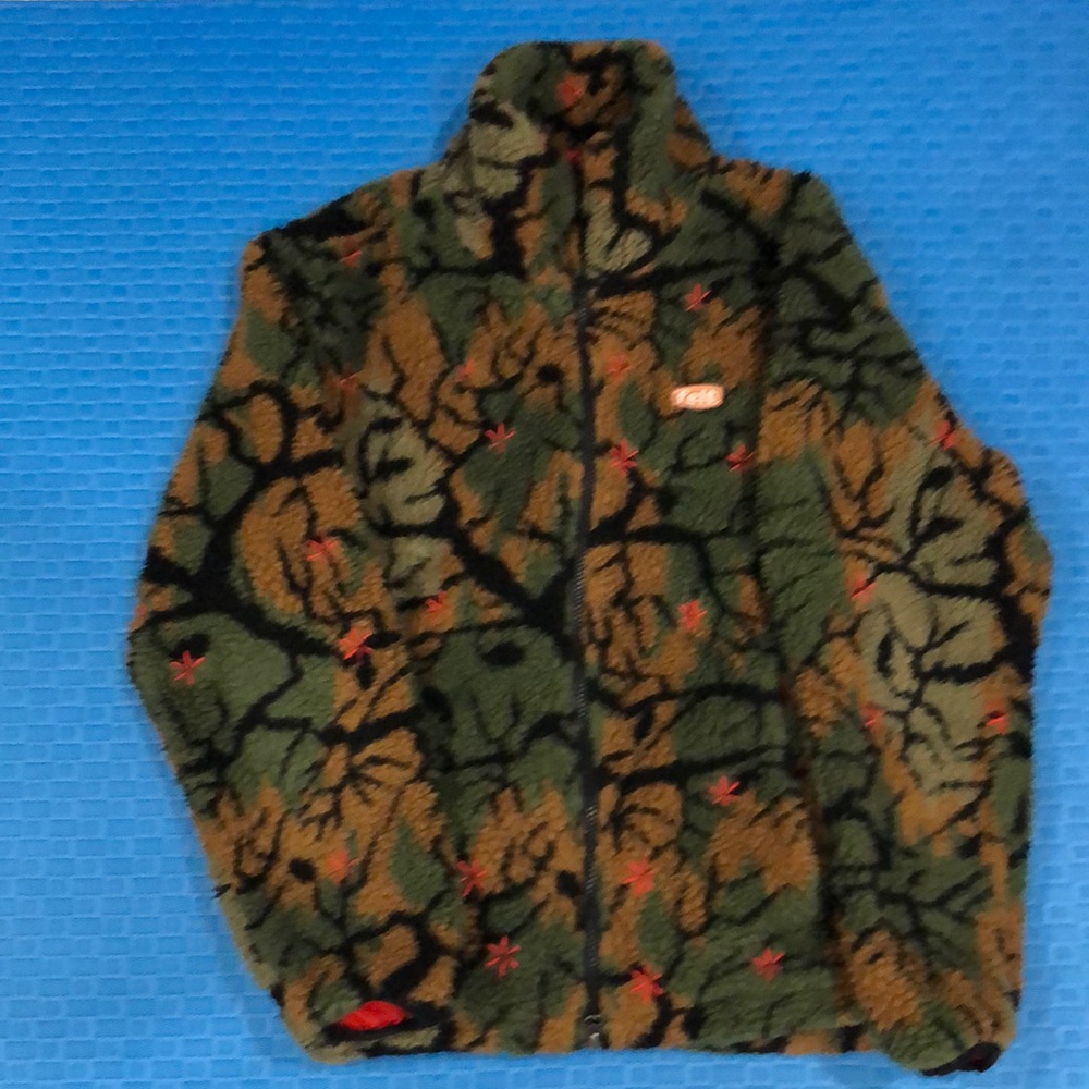 Felt Fleece Jacket with Red Lining